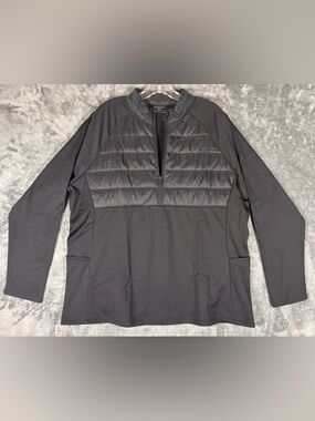 32 Degree Heat Womens Quarter Zip Puffer PulloverJacket Black Size‎ XL